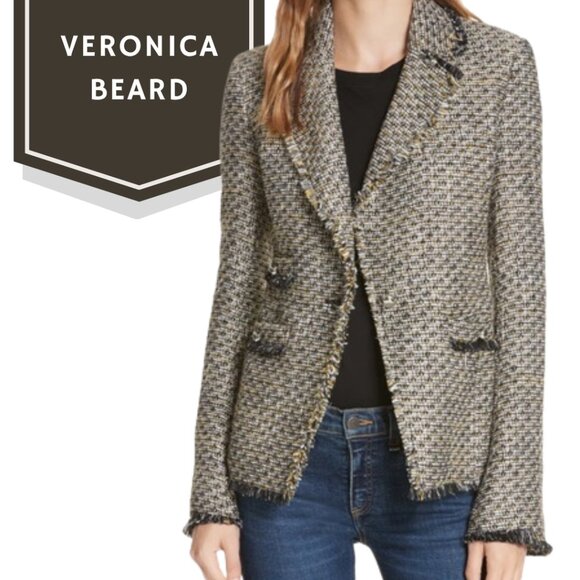 VERONICA BEARD Tweed Fabian Theron Blazer Lady Jacket. Size M. - Picture 1 of 10